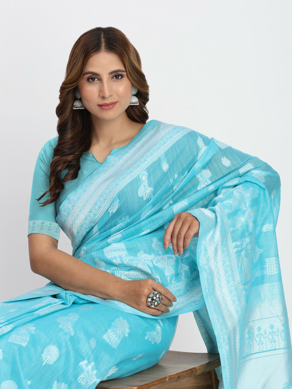 Shree Shyam Fashion Linen Cotton Grey Saree | Grocsy