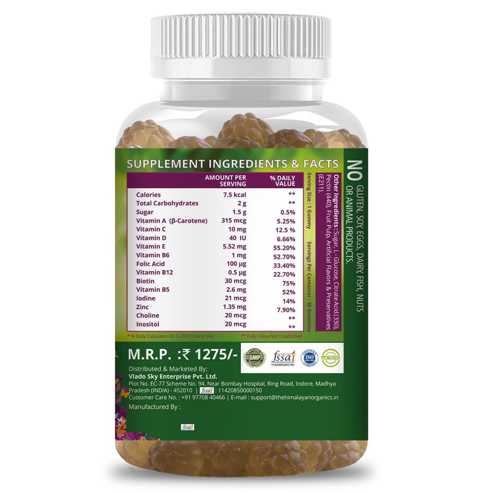 Himalayan Organics Biotin Gummies Hair Vitamins | Grocsy