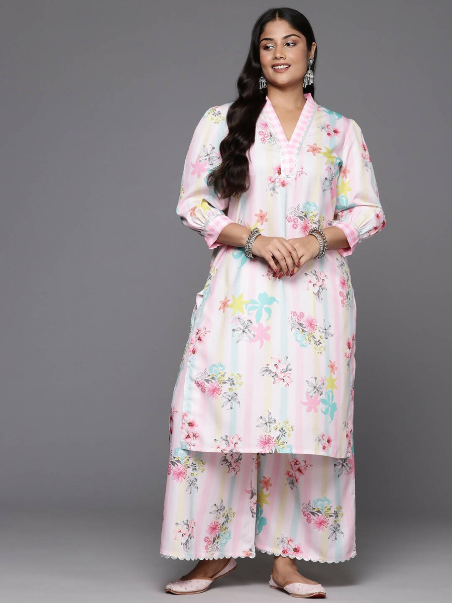 Ahalyaa Women's Traditional wear Kurta Set - Pink | Grocsy