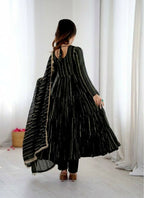 Teeya Creation Black Color Mal Chanderi Silk Hand Embroidery Work Long Gown | Grocsy