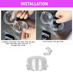 Safe-O-Kid Gas Stove Knobs Transparent Guards for Indoor Baby Safety Set of 2 Pcs | Grocsy