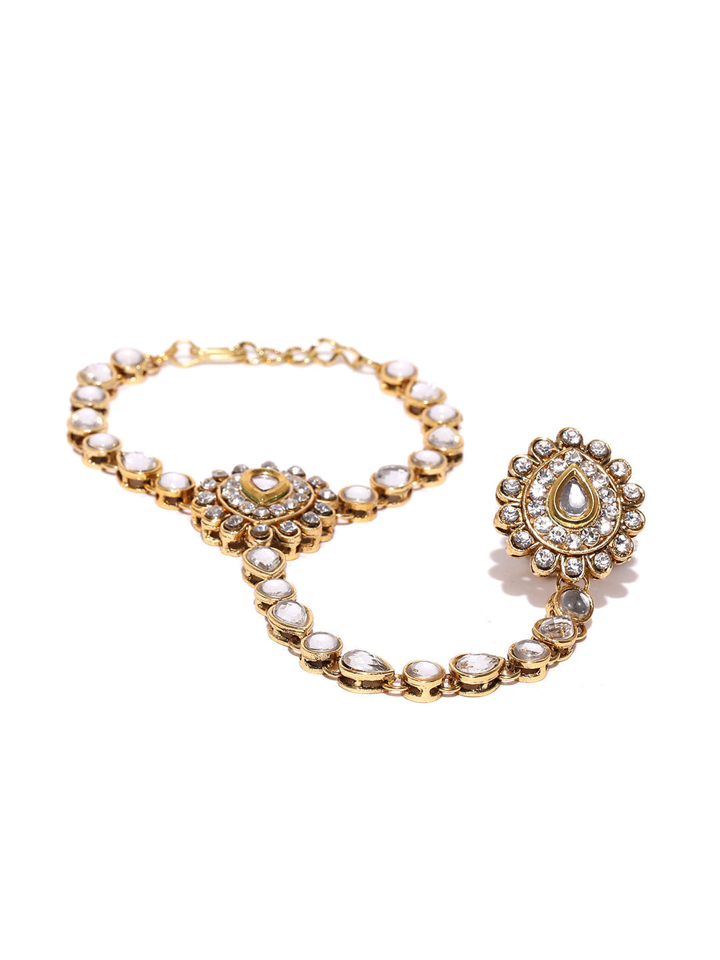 Priyaasi Women Designer Dual Tone Ring Bracelet - Swadesiicart