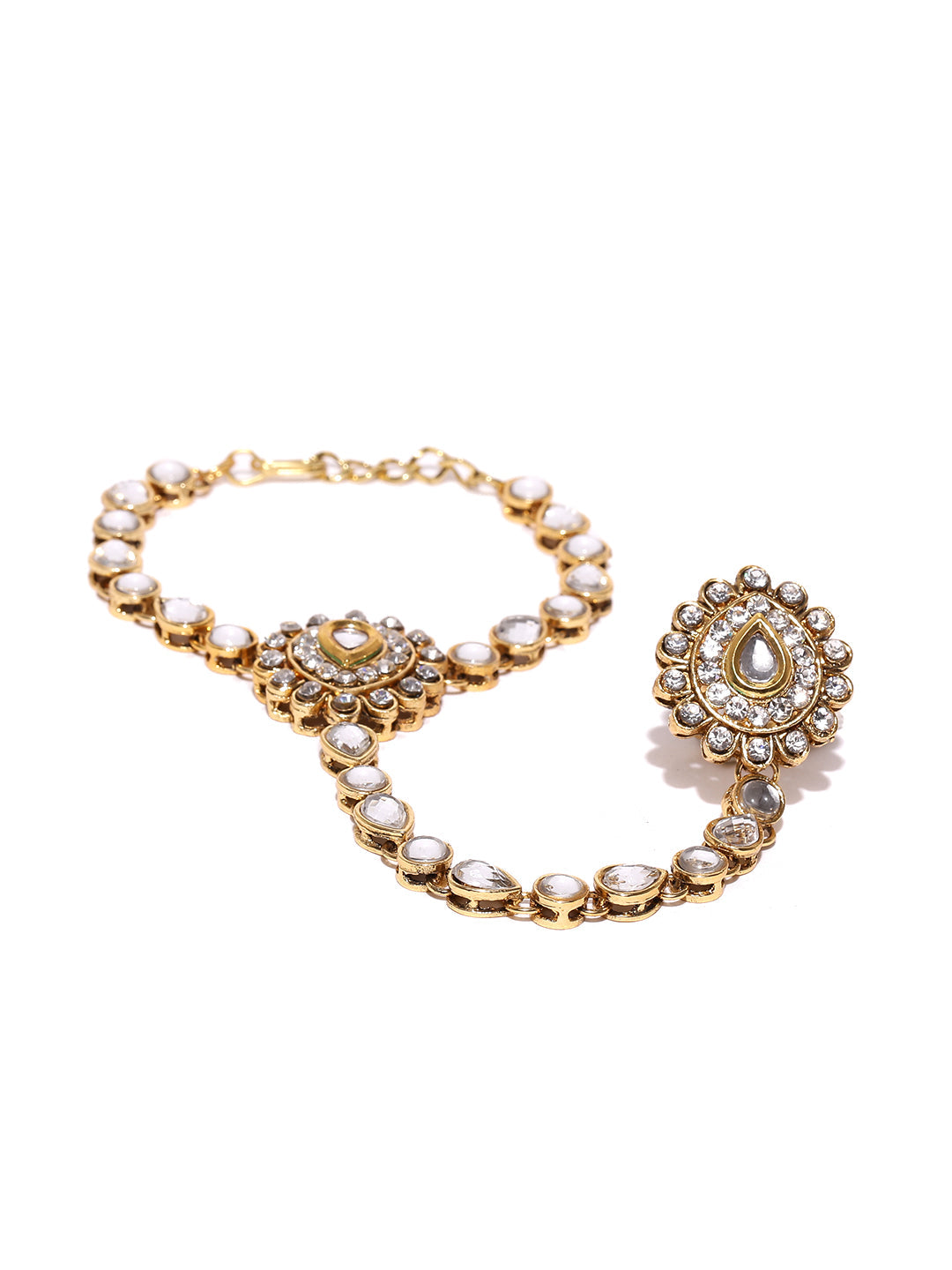 Priyaasi Women Designer Dual Tone Ring Bracelet - Swadesiicart