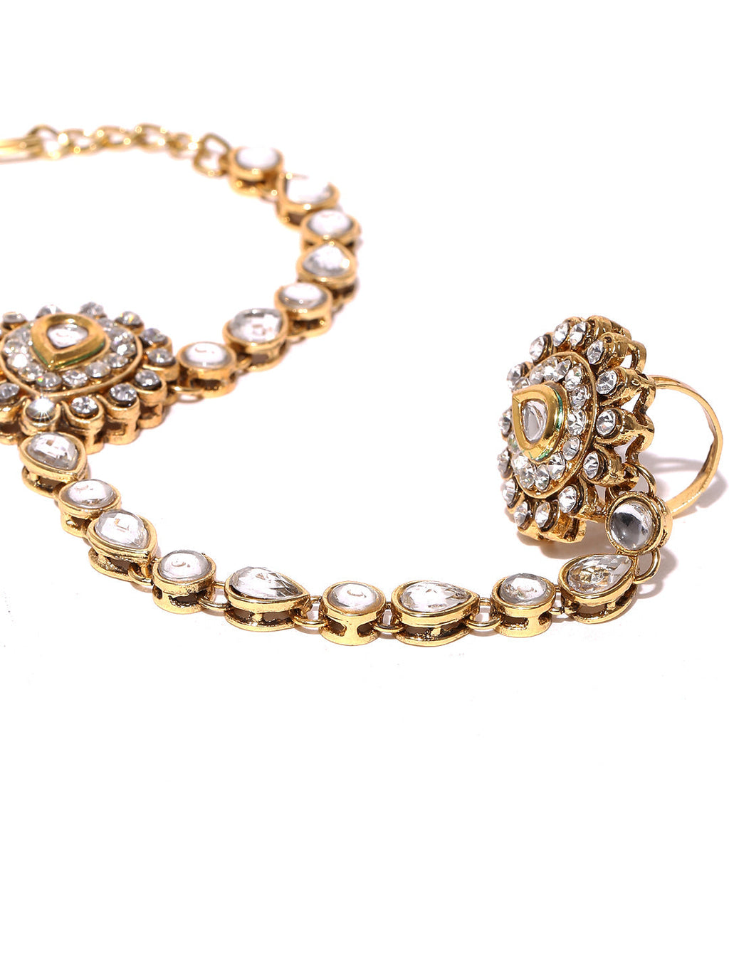 Priyaasi Women Designer Dual Tone Ring Bracelet - Swadesiicart