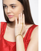 Priyaasi Women Gold-Polished Stones Studded Hathphool - Noz2Toz