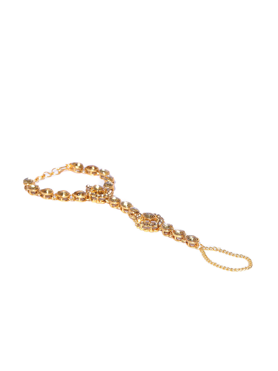 Priyaasi Women Leaf Inspired Single Finger Hathphul - Swadesiicart