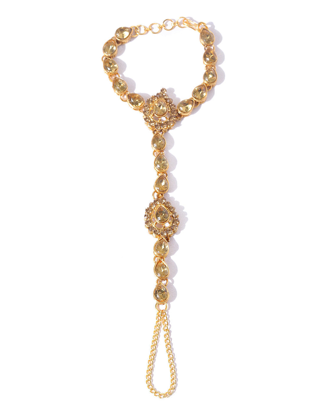 Priyaasi Women Leaf Inspired Single Finger Hathphul - Swadesiicart