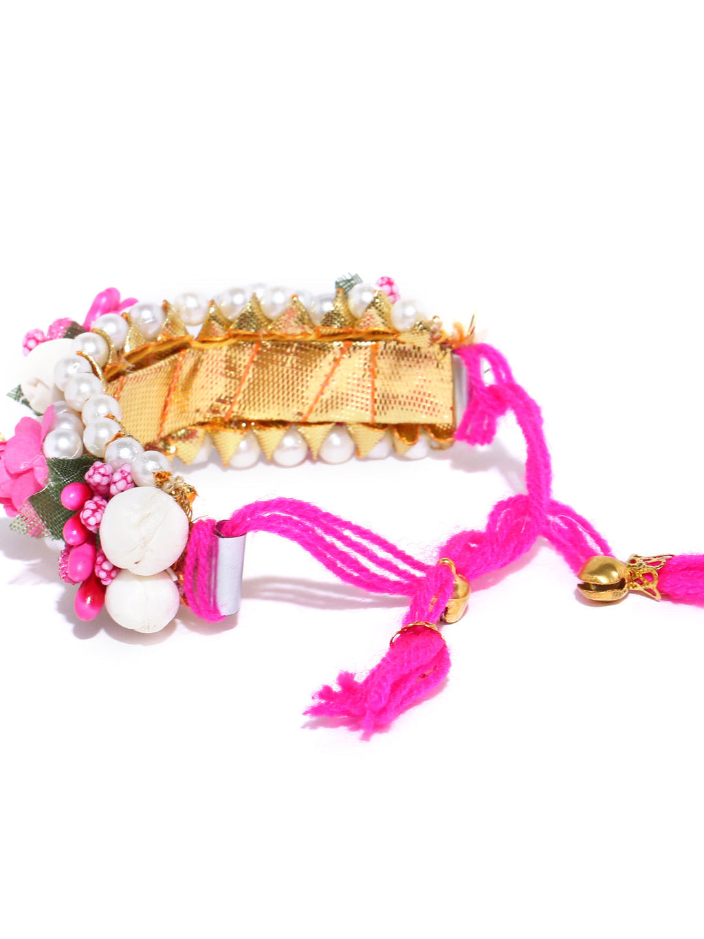 Priyaasi Women Floral Design Yellow And Red Colour Handcrafted Fancy Hathphool - Swadesiicart