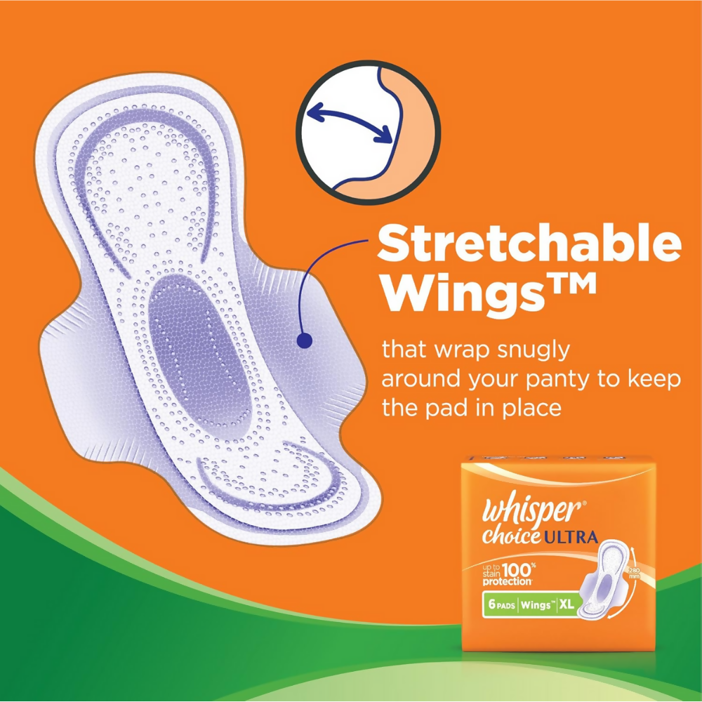 Whisper Choice Ultra Sanitary Pads Large Size | Grocsy