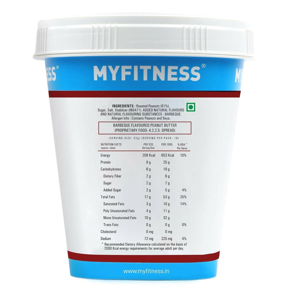 Myfitness Barbeque High Protein Spread & Dip | Smoky Smooth Peanut Butter