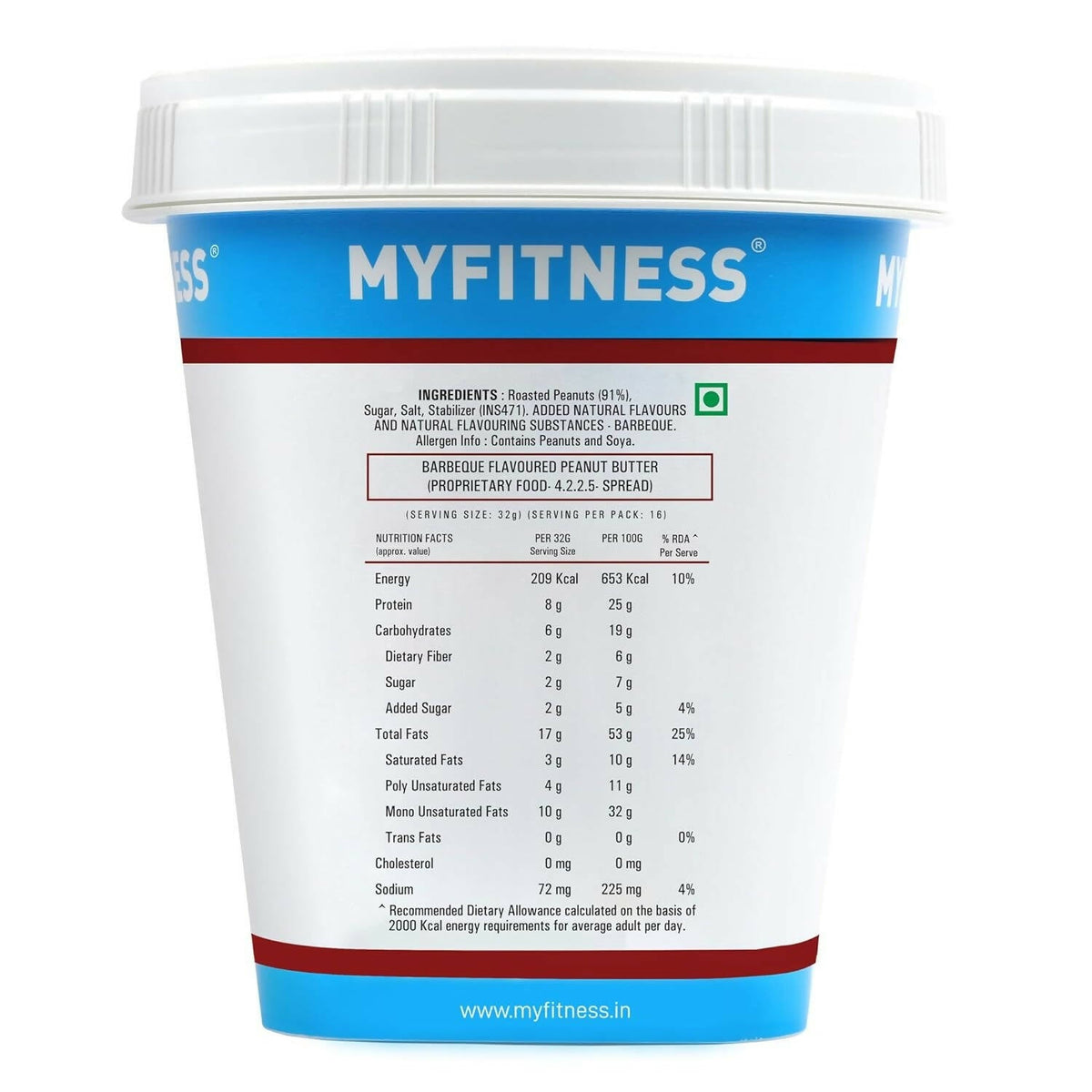 Myfitness Barbeque High Protein Spread & Dip | Smoky Smooth Peanut Butter