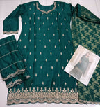 Vastranavya Exquisite Green Heavy Chinon with Embroidered & Sequins Work Salwar Suits | Grocsy