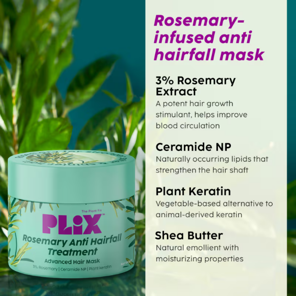 PLIX The Plant Fix Rosemary Anti Hairfall Shampoo & Hair Mask | Grocsy