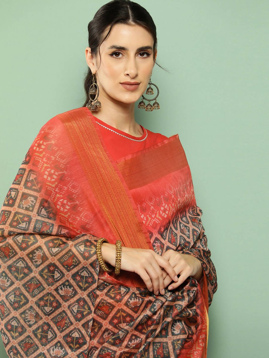 Ahalyaa Women's Traditional wear Saree - Green | Grocsy