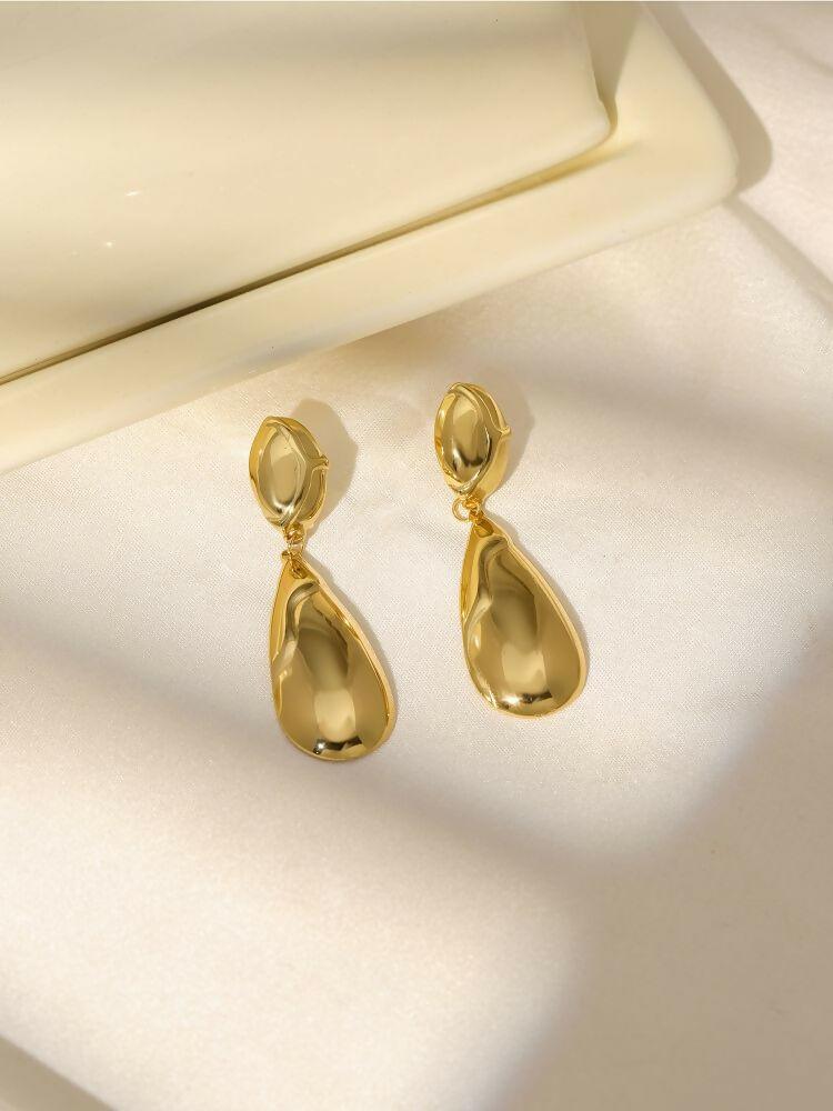 Golden Drop Earrings - Ruby Raang | Grocsy