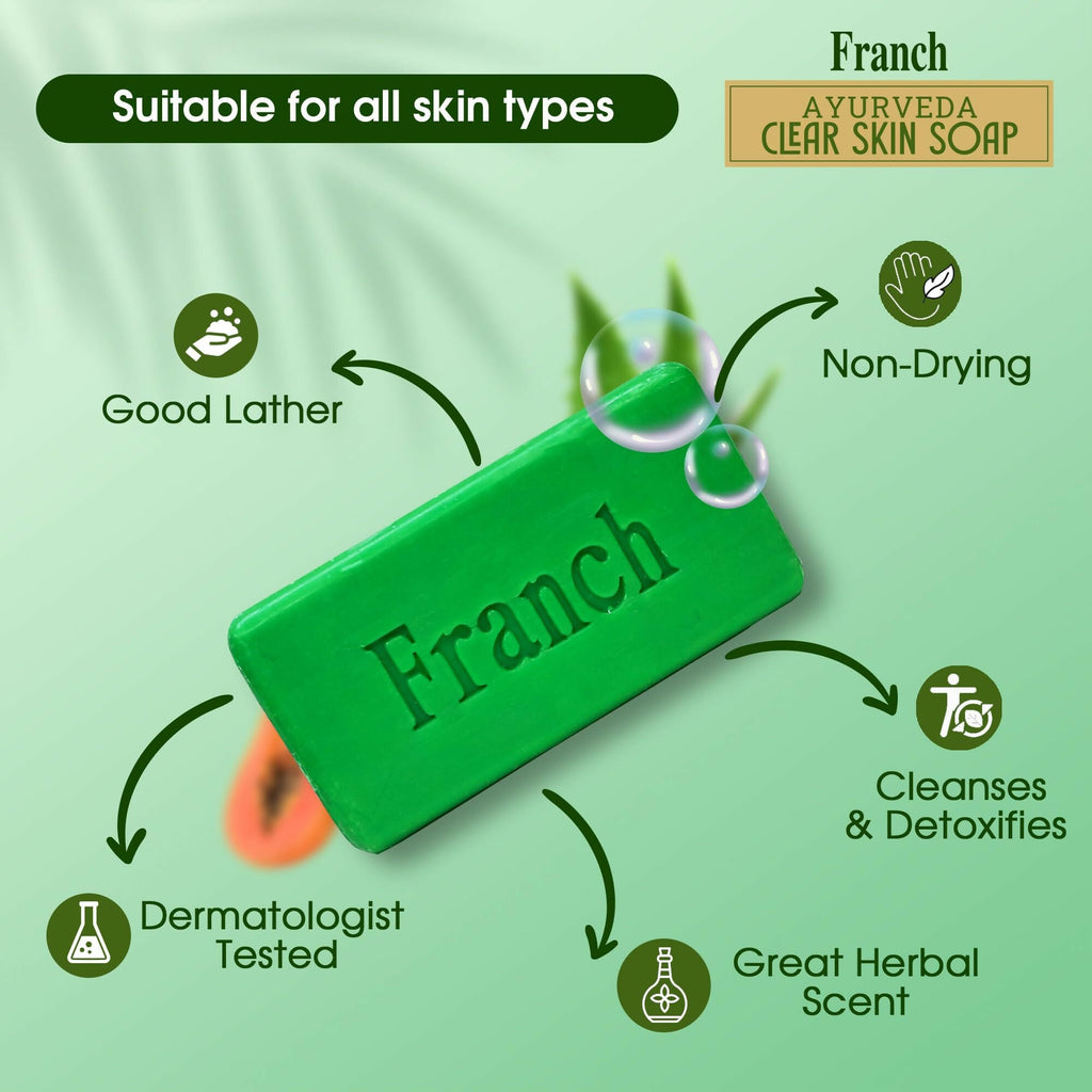 Franch Ayurveda Clear Skin Soap | Grocsy