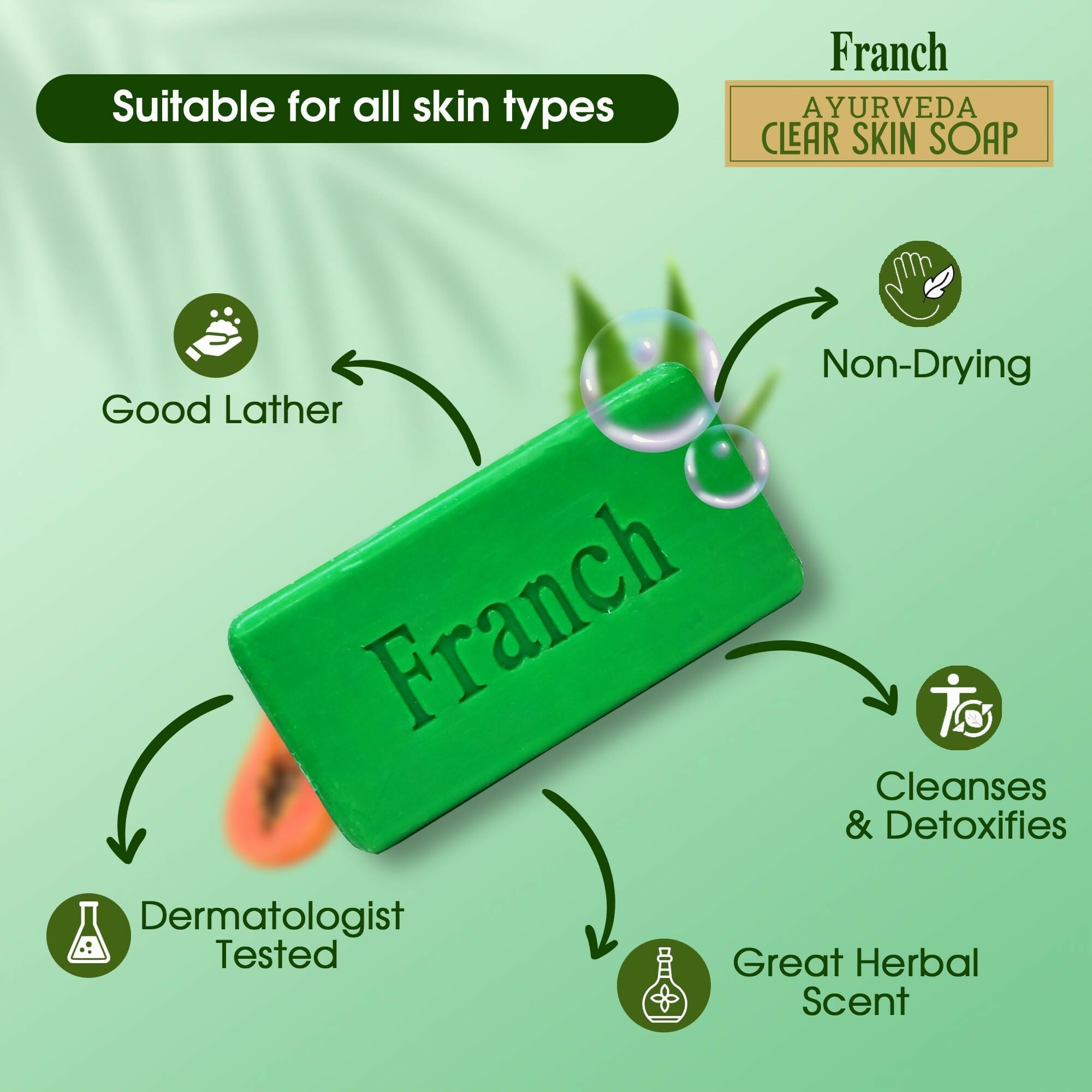 Franch Ayurveda Clear Skin Soap | Grocsy