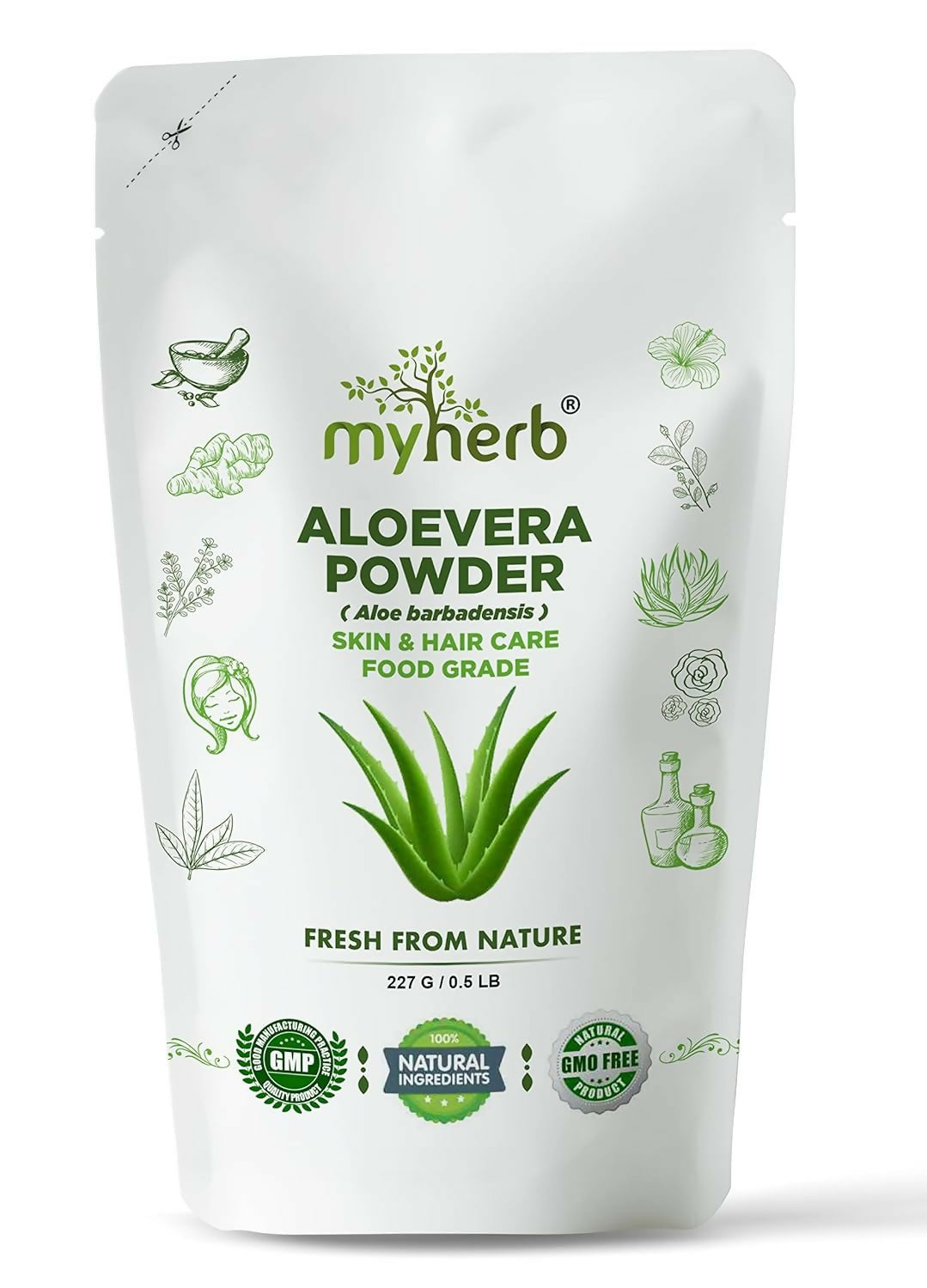 Myherb Pure Natural Organic Aloevera Powder | Grocsy