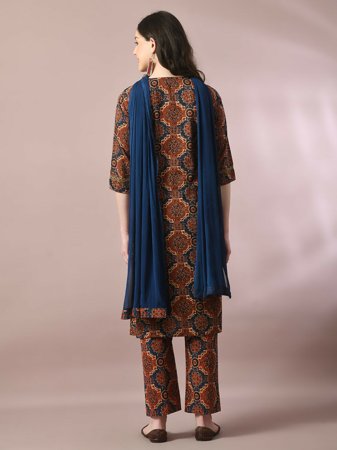 Myshka Women's Multi Printed Cotton Straight Party Kurta Set With Dupatta | Grocsy