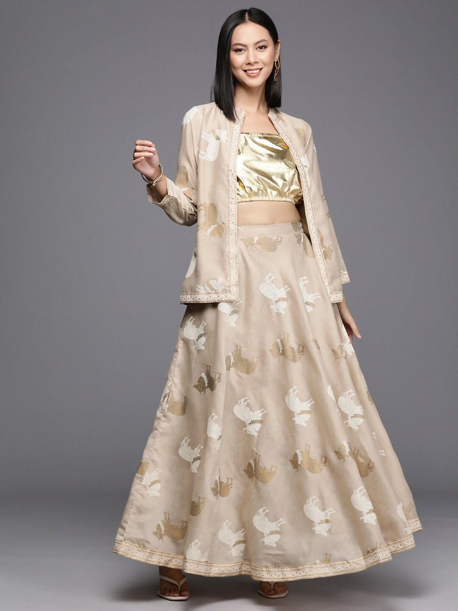 Ahalyaa Women's Traditional Wear Co-ods - Tan | Grocsy
