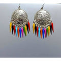 MS Fashion India Latest Fashion Silver Oxidized Earrings With Long Pearls | Grocsy
