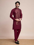 Vastranavya Traditional Festival Wear Pure Silk Thread & Sequence Embroidered Work Kurta | Grocsy