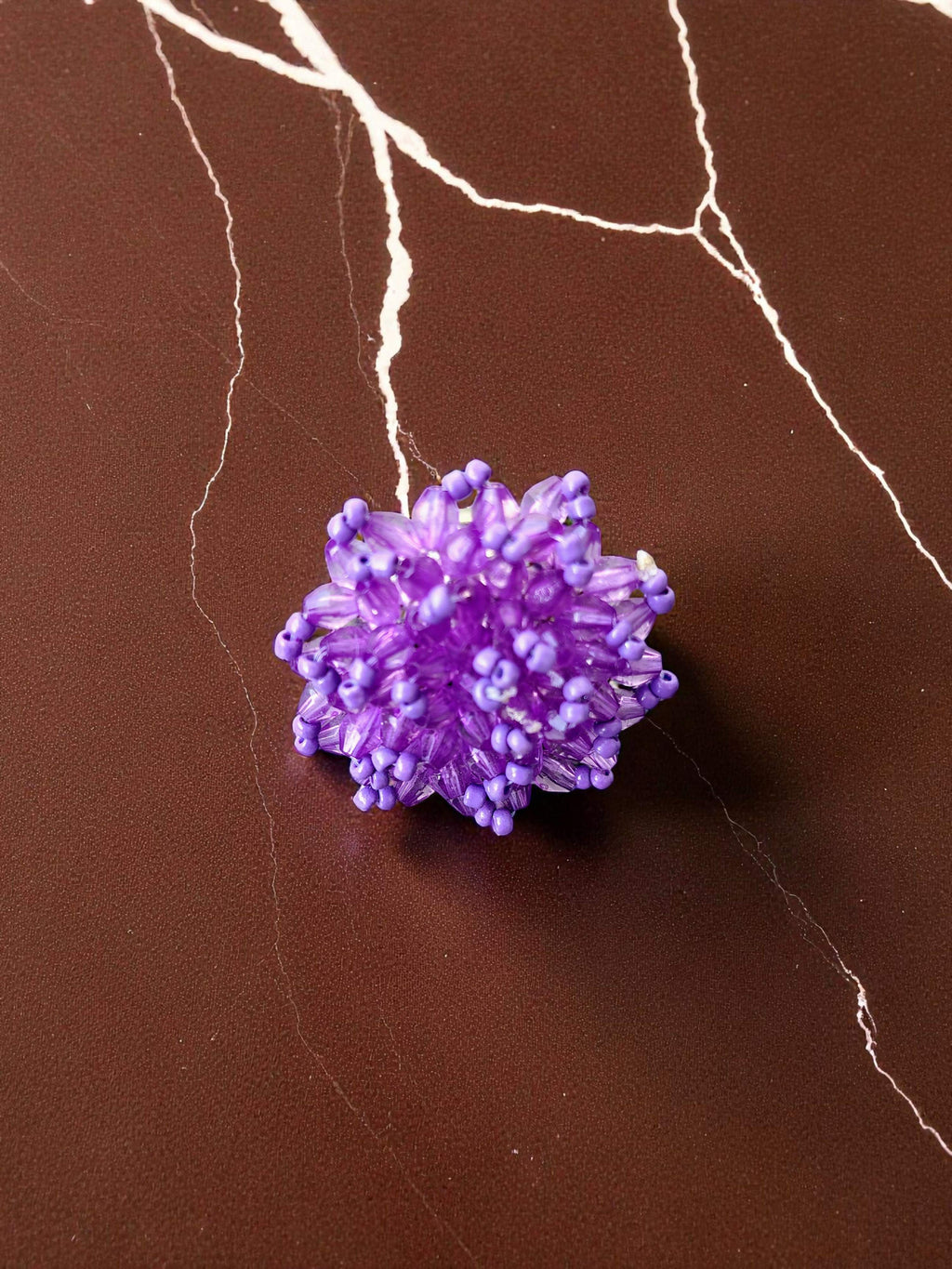Inhanns Rang-E-Roshan Adjustable Ring – Handmade Crystal Statement Ring - Purple | Grocsy
