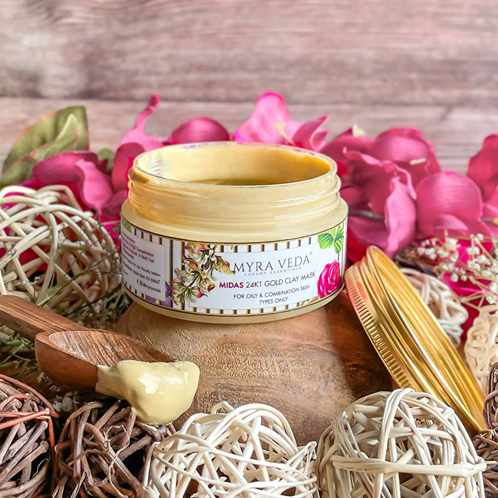 Myra Veda Midas 24KT Gold Clay Mask | Grocsy