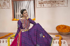Blue Rayon All over Print with Embroidery Patch Work Navratri Lehenga Choli with Dupatta - Raas | Grocsy