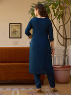 The52 Viscose Chanderi Fabric Straight Kurta, Pant and Dupatta Set | Grocsy