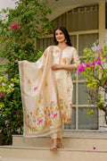 The52 Women's Viscose Assam Silk Embroidered Straight Kurta with Pant And Dupatta Set | Grocsy