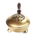 Not Available Handcrafted Metal Dhoop Dani Incense Burner - Golden Color | Grocsy