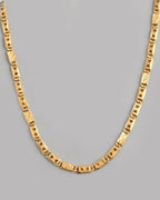 VOJ Gold-Polished Biscuit Chain With Hearts | Grocsy