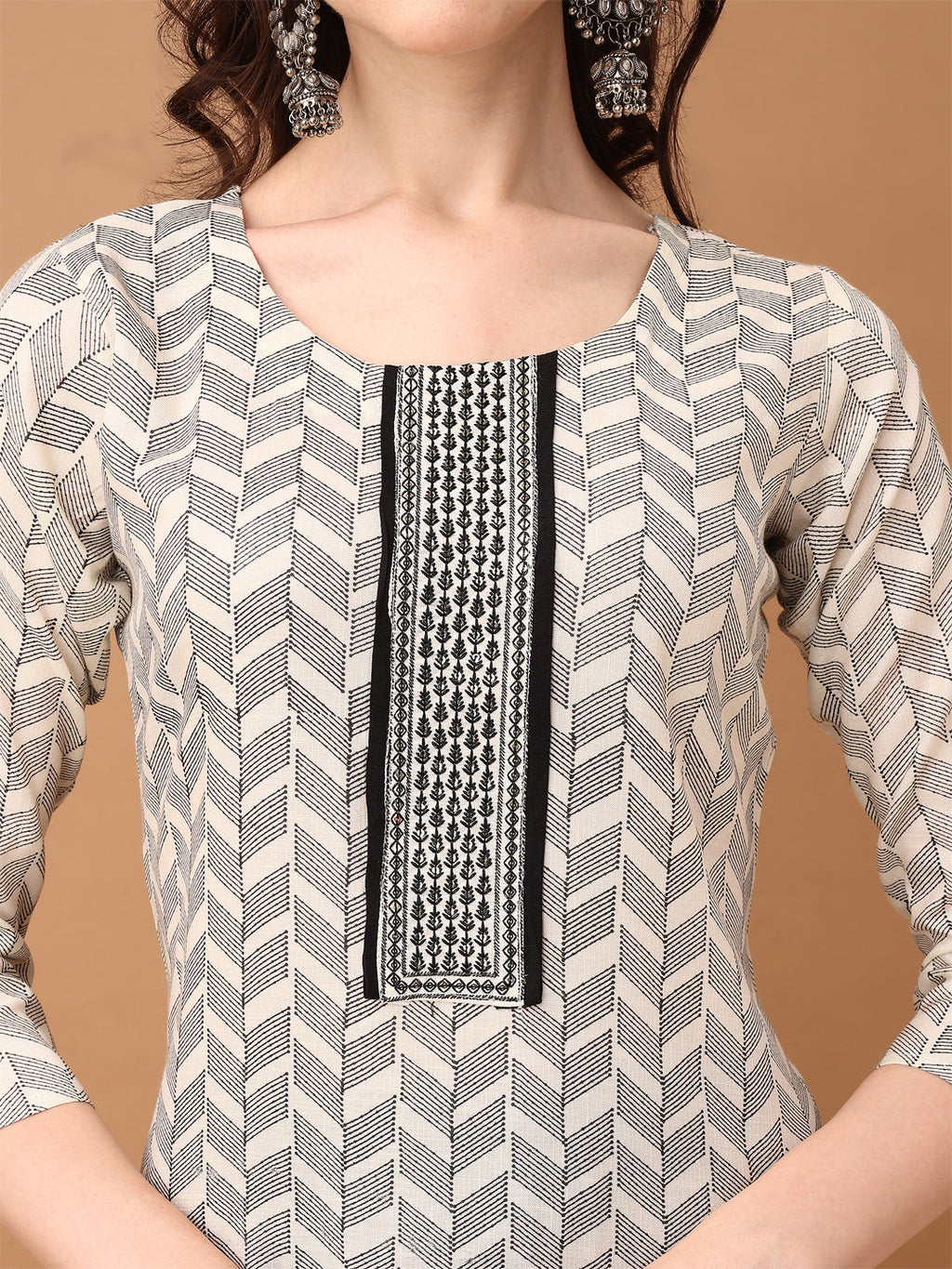 Embroidered & Printed Kurta With Pant & Printed Dupatta, Black - Hiral Fashion | Grocsy