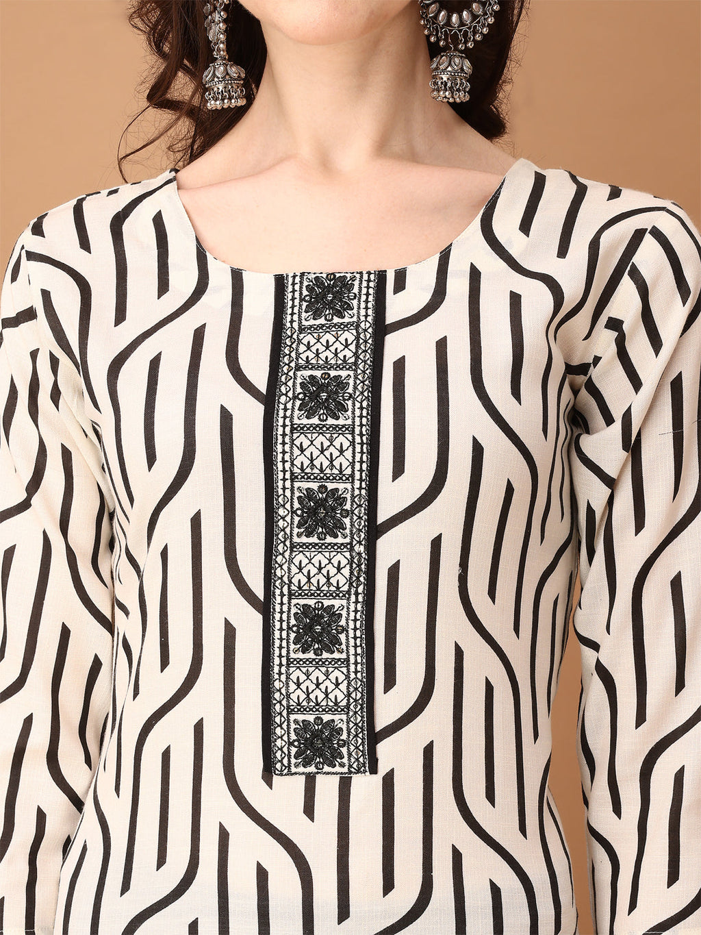 Embroidered & Printed Kurta With Pant & Printed Dupatta, Black - Hiral Fashion | Grocsy