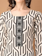 Embroidered & Printed Kurta With Pant & Printed Dupatta, Black - Hiral Fashion | Grocsy