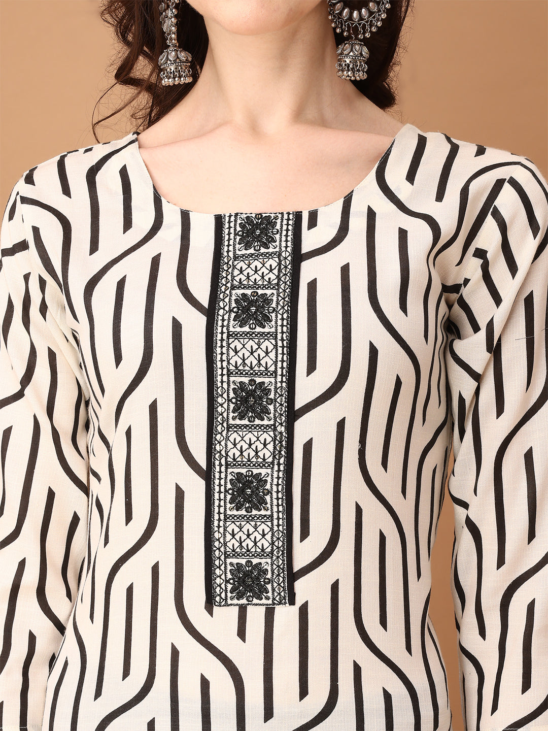 Embroidered & Printed Kurta With Pant & Printed Dupatta, Black - Hiral Fashion | Grocsy