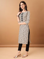 Embroidered & Printed Kurta With Pant & Printed Dupatta, Black - Hiral Fashion | Grocsy