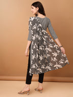 Embroidered & Printed Kurta With Pant & Printed Dupatta, Black - Hiral Fashion | Grocsy