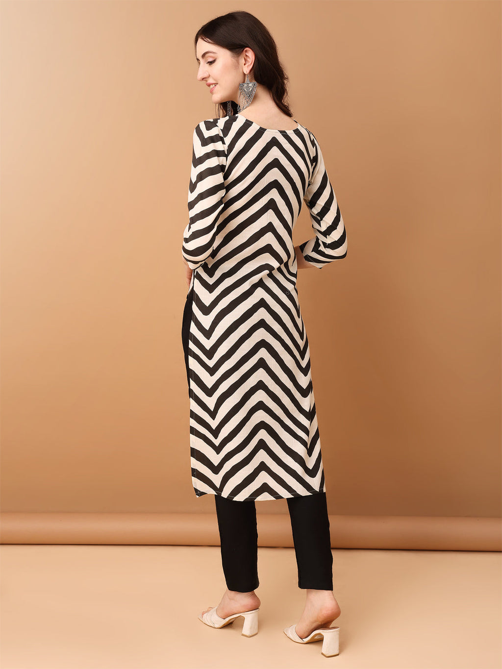 Embroidered & Printed Kurta With Pant & Printed Dupatta, Black - Hiral Fashion | Grocsy
