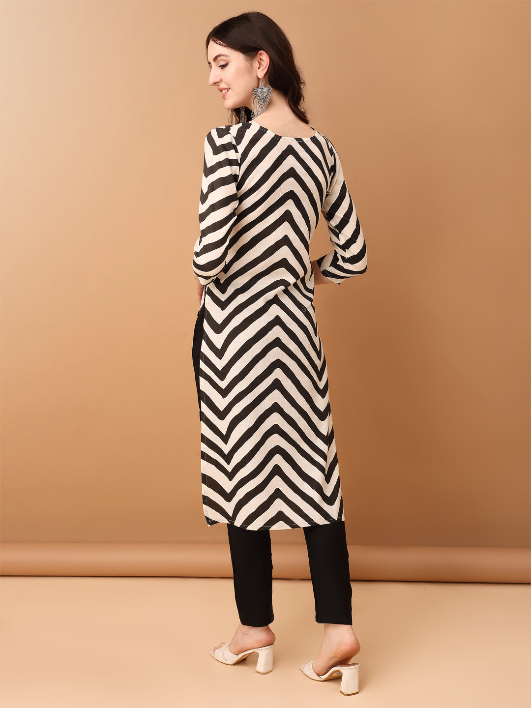 Embroidered & Printed Kurta With Pant & Printed Dupatta, Black - Hiral Fashion | Grocsy