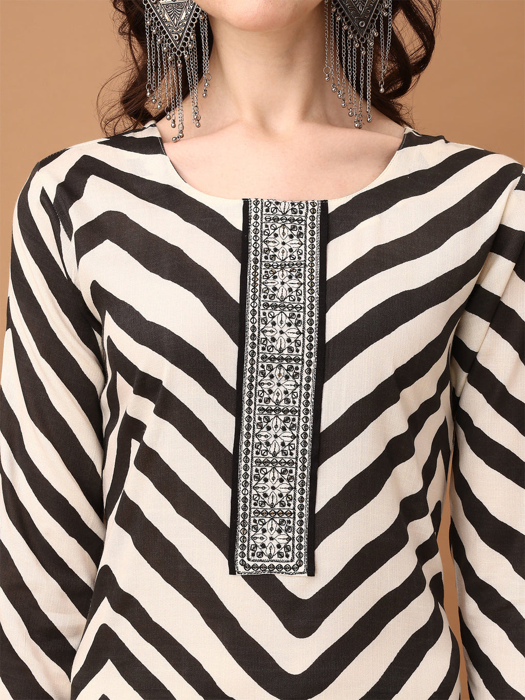 Embroidered & Printed Kurta With Pant & Printed Dupatta, Black - Hiral Fashion | Grocsy