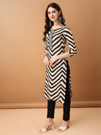 Embroidered & Printed Kurta With Pant & Printed Dupatta, Black - Hiral Fashion | Grocsy