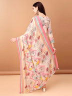 Embroidered & Printed Kurta With Pant & Printed Dupatta, Pink - Hiral Fashion | Grocsy