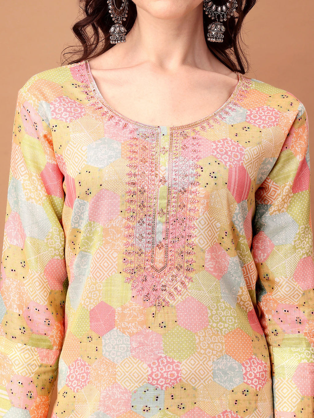 Embroidered & Printed Kurta With Pant & Printed Dupatta, Multicolor - Hiral Fashion | Grocsy