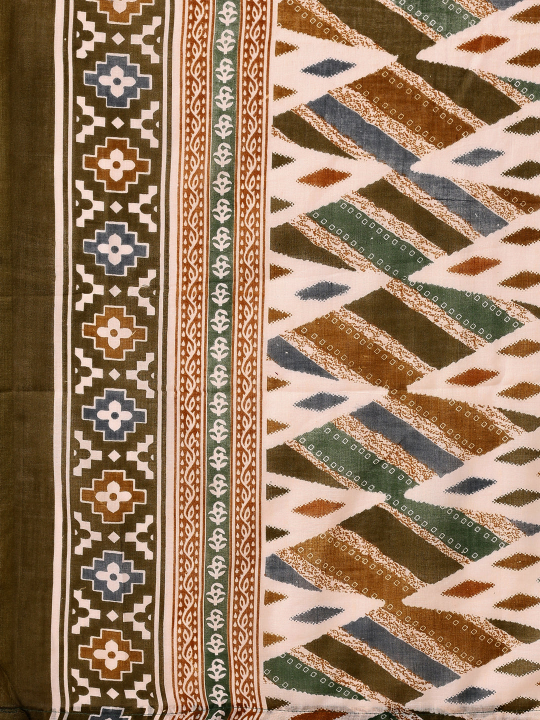 Embroidered & Leheriya Printed Kurta With Pant & Printed Dupatta, Green - Hiral Fashion | Grocsy