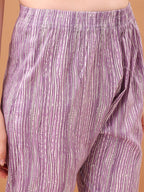 Embroidered & Floral Printed Kurta With Pant & Printed Dupatta, Lavender - Hiral Fashion | Grocsy