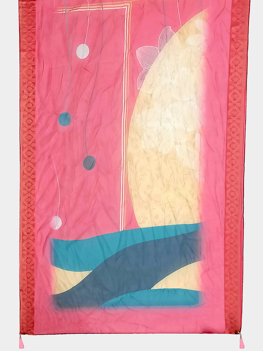 Hand Embroidered Kurta With Pant & Printed Organza Dupatta, Pink - Hiral Fashion | Grocsy