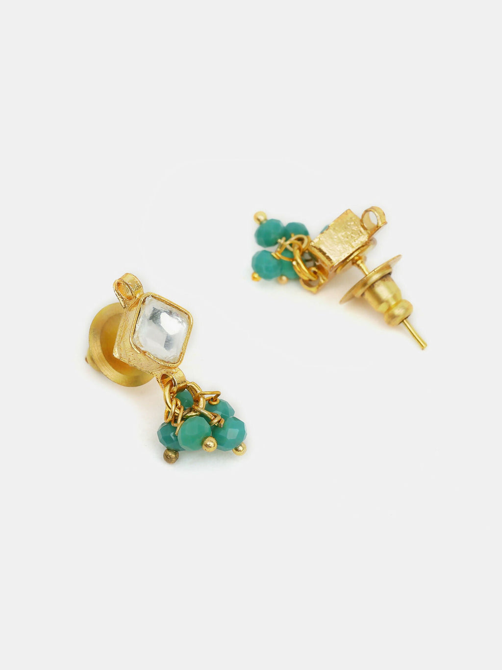 Ruby Raang Diamond Pearl Dangling Earrings | Grocsy
