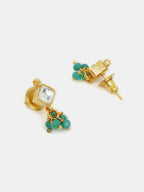 Ruby Raang Diamond Pearl Dangling Earrings | Grocsy